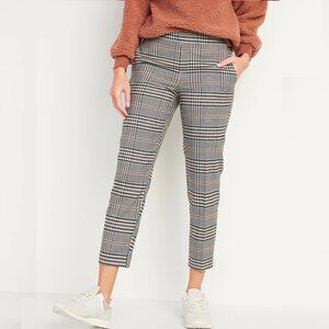 Mid-Rise Straight Plaid Pull-On Ankle Pants NWOT
